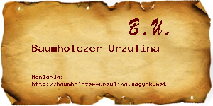Baumholczer Urzulina névjegykártya